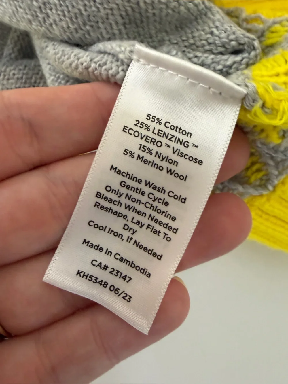 Talbots Sweater Womens 1X Yellow Gray Fair Isle Crewneck Wool Blend New